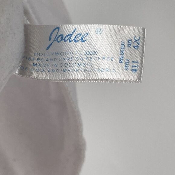 Jodee Mastectomy Bra Size 42C White Back Closure Wireless Lace Detail Comfort - Picture 6 of 6